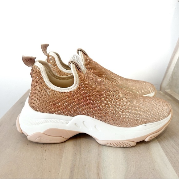 Steve Madden Womens Mythical Pull On Sneaker Rhinestone Rose Gold Womens Sz 6.5 - Picture 1 of 10
